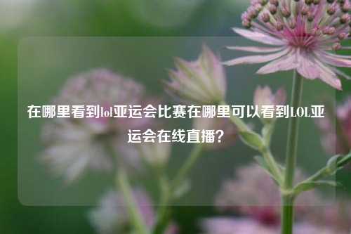在哪里看到lol亚运会比赛在哪里可以看到LOL亚运会在线直播？