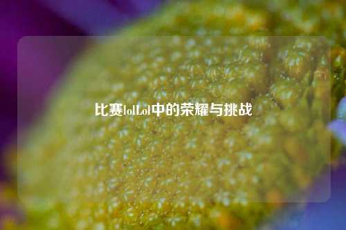 比赛lolLol中的荣耀与挑战