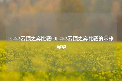 lol2025云顶之弈比赛LOL 2025云顶之弈比赛的未来展望