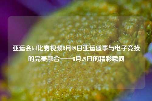 亚运会lol比赛视频8月29日亚运盛事与电子竞技的完美融合——8月29日的精彩瞬间