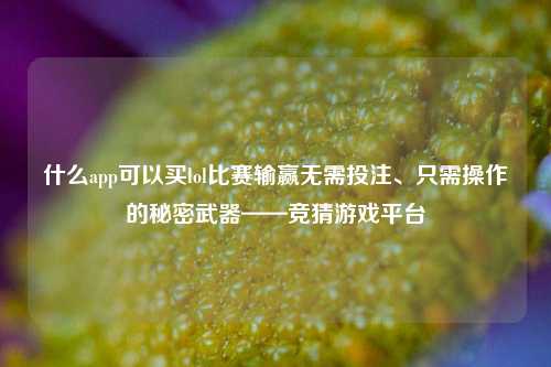 什么app可以买lol比赛输赢无需投注、只需操作的秘密武器——竞猜游戏平台