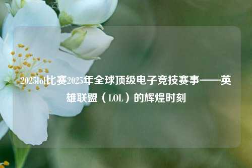 2025lol比赛2025年全球顶级电子竞技赛事——英雄联盟（LOL）的辉煌时刻