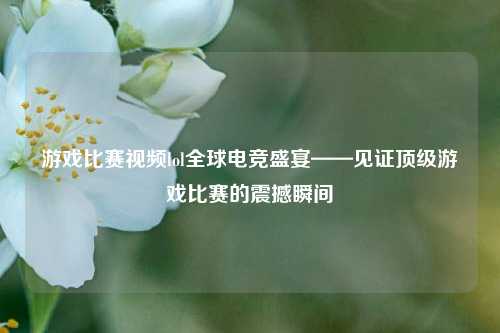 游戏比赛视频lol全球电竞盛宴——见证顶级游戏比赛的震撼瞬间