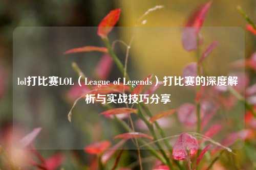 lol打比赛LOL（League of Legends）打比赛的深度解析与实战技巧分享