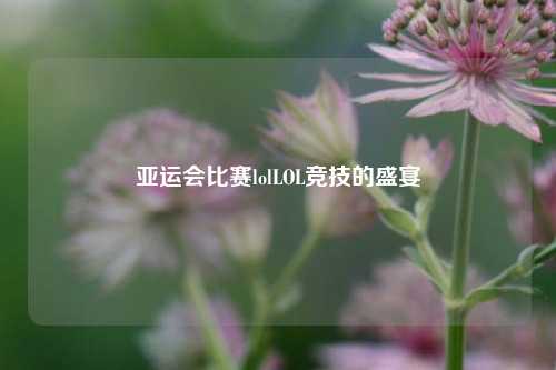 亚运会比赛lolLOL竞技的盛宴