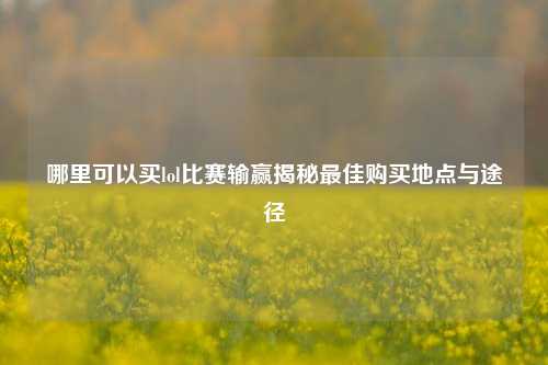 哪里可以买lol比赛输赢揭秘最佳购买地点与途径