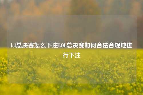 lol总决赛怎么下注LOL总决赛如何合法合规地进行下注