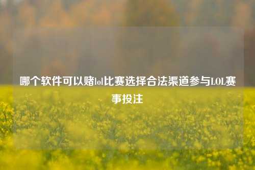 哪个软件可以赌lol比赛选择合法渠道参与LOL赛事投注