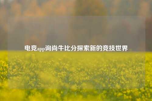 电竞app询尚牛比分探索新的竞技世界