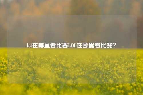 lol在哪里看比赛LOL在哪里看比赛？
