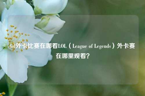lol外卡比赛在哪看LOL（League of Legends）外卡赛在哪里观看？