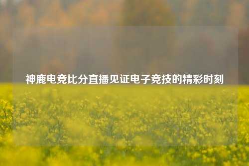 神鹿电竞比分直播见证电子竞技的精彩时刻