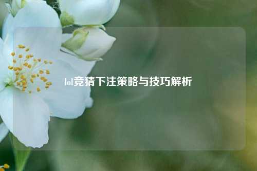 lol竞猜下注策略与技巧解析