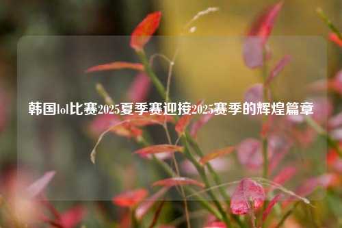 韩国lol比赛2025夏季赛迎接2025赛季的辉煌篇章