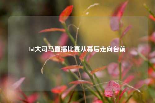 lol大司马直播比赛从幕后走向台前