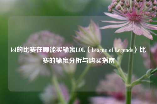 lol的比赛在哪能买输赢LOL（League of Legends）比赛的输赢分析与购买指南