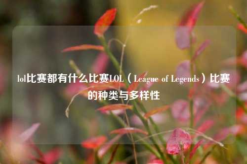 lol比赛都有什么比赛LOL（League of Legends）比赛的种类与多样性