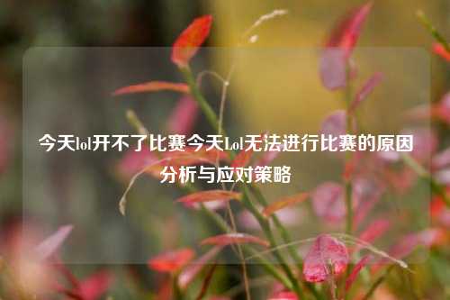 今天lol开不了比赛今天Lol无法进行比赛的原因分析与应对策略