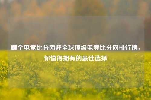 哪个电竞比分网好全球顶级电竞比分网排行榜，你值得拥有的最佳选择