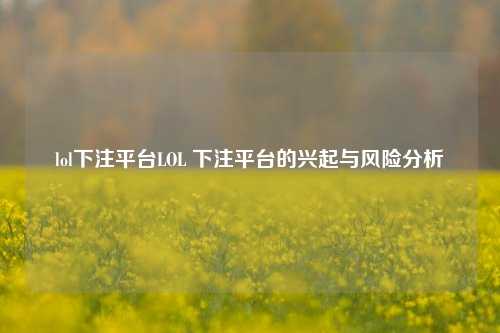 lol下注平台LOL 下注平台的兴起与风险分析
