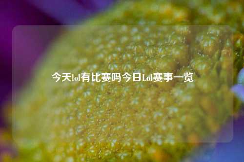今天lol有比赛吗今日Lol赛事一览
