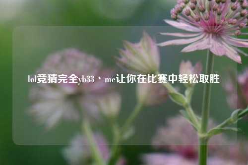 lol竞猜完全yb33丶me让你在比赛中轻松取胜