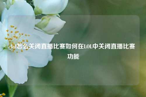 lol怎么关闭直播比赛如何在LOL中关闭直播比赛功能