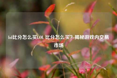 lol比分怎么买LOL 比分怎么买？揭秘游戏内交易市场