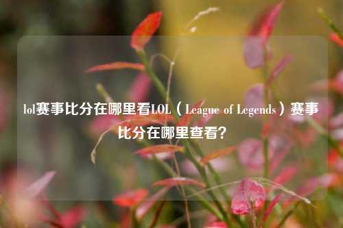 lol赛事比分在哪里看LOL（League of Legends）赛事比分在哪里查看？