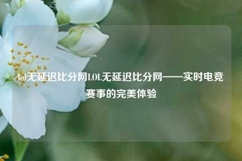 lol无延迟比分网LOL无延迟比分网——实时电竞赛事的完美体验