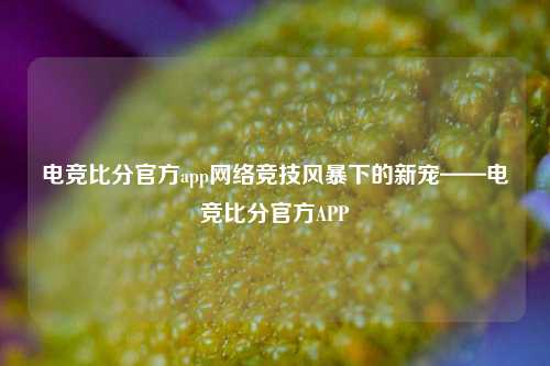 电竞比分官方app网络竞技风暴下的新宠——电竞比分官方APP