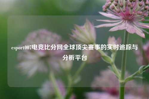 esport007电竞比分网全球顶尖赛事的实时追踪与分析平台
