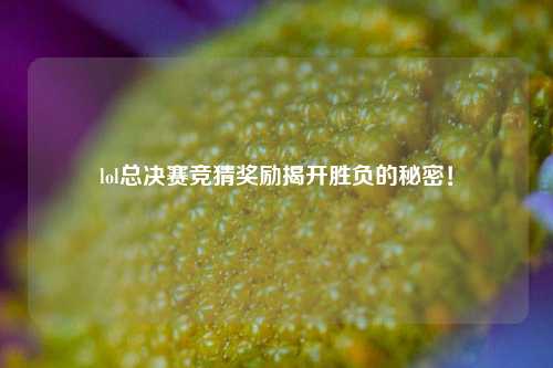 lol总决赛竞猜奖励揭开胜负的秘密！