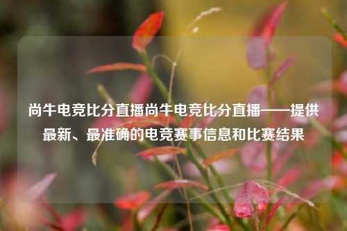 尚牛电竞比分直播尚牛电竞比分直播——提供最新、最准确的电竞赛事信息和比赛结果