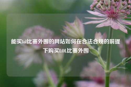 能买lol比赛外围的网站如何在合法合规的前提下购买LOL比赛外围